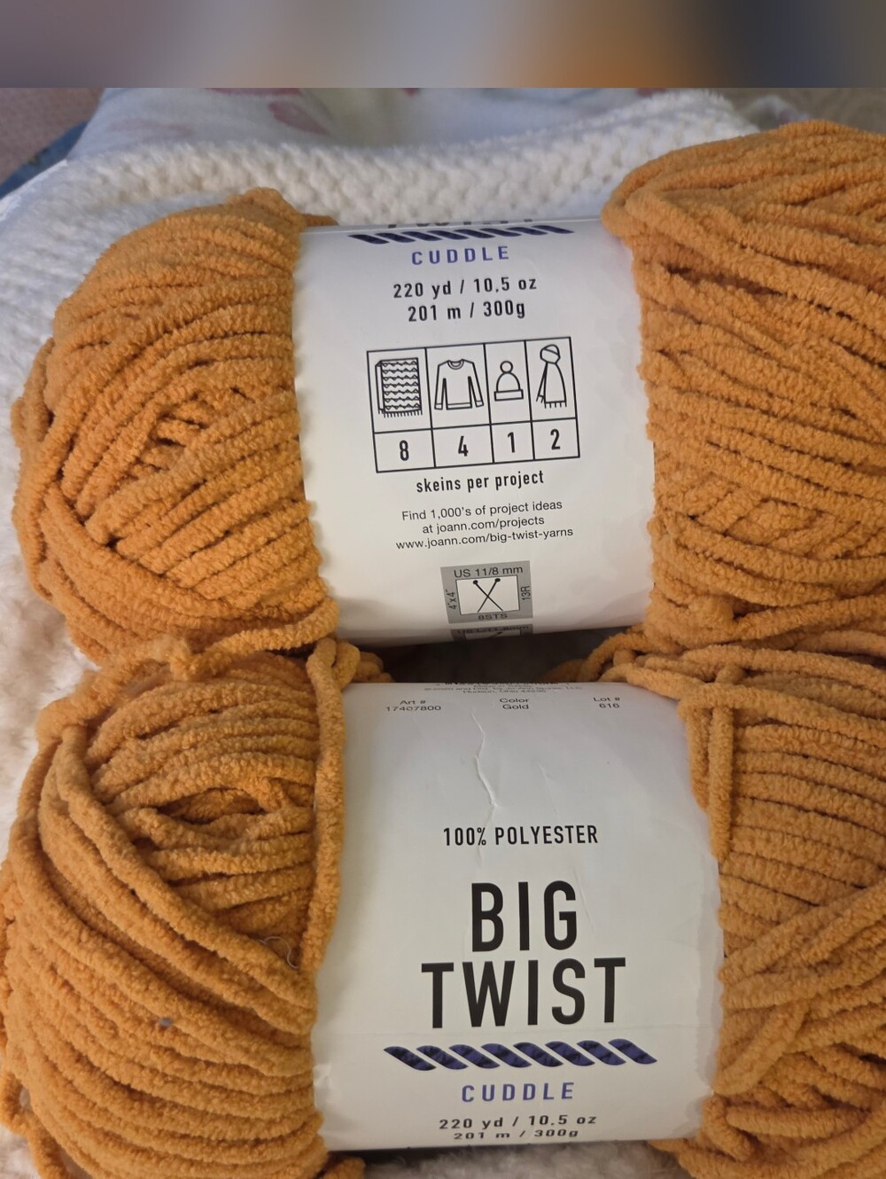 Big Twist Cuddle Plush Yarn - Mustard Gold